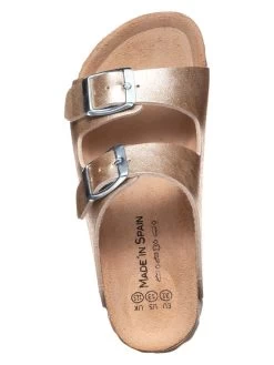 Pantoletten In Gold -Modeschuh Geschäft bio pinguin pantoletten in gold 3