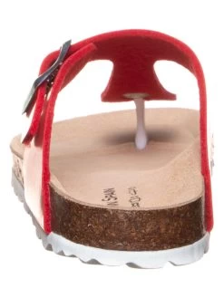 Zehentrenner In Rot -Modeschuh Geschäft bio pinguin zehentrenner in rot 2