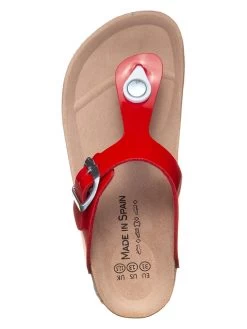 Zehentrenner In Rot -Modeschuh Geschäft bio pinguin zehentrenner in rot 3