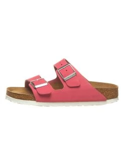 Birkenstock Leder-Pantoletten "Arizona" In Pink - Weite S