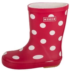 Gummistiefel "Naturkautschuck" In Rot Mit Punkten -Modeschuh Geschäft bms sailing wear gummistiefel naturkautschuck in rot mit punkten 2