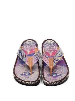 Zehentrenner In Dunkelblau/ Bunt -Modeschuh Geschäft calceo zehentrenner in dunkelblau bunt 1