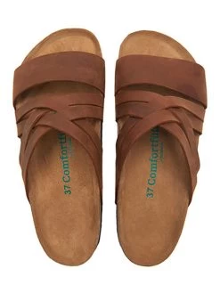 Leder-Pantoletten In Braun -Modeschuh Geschäft comfortfusse leder pantoletten in braun 4