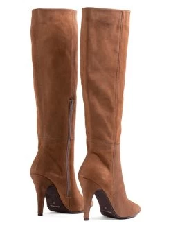 Elodie Leder-Stiefel In Hellbraun -Modeschuh Geschäft elodie leder stiefel in hellbraun 2