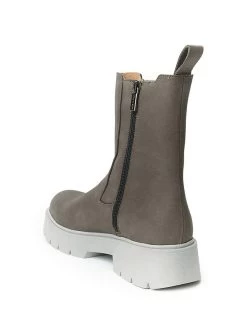 Leder-Boots In Grau -Modeschuh Geschäft frank daniel leder boots in grau 2