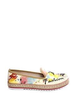 Espadrilles In Weiß/ Bunt -Modeschuh Geschäft goby espadrilles in weiss bunt 1