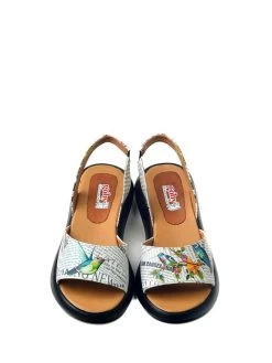 Sandalen In Weiß/ Bunt -Modeschuh Geschäft goby sandalen in weiss bunt 3