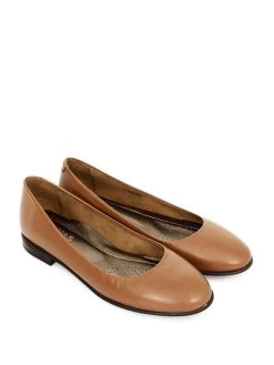 Leder-Ballerinas In Hellbraun