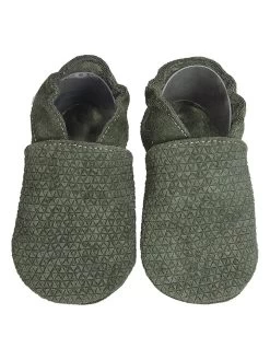 Leder-Krabbelschuhe In Oliv