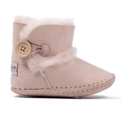Lammfell Babyschuh Booty In Pink