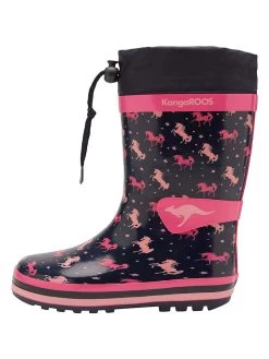 KangaRoos Gummistiefel In Dunkelblau/ Pink -Modeschuh Geschäft kangaroos gummistiefel in dunkelblau pink 1