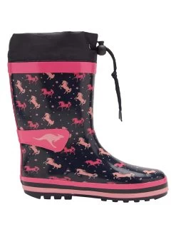 KangaRoos Gummistiefel In Dunkelblau/ Pink -Modeschuh Geschäft kangaroos gummistiefel in dunkelblau pink 2
