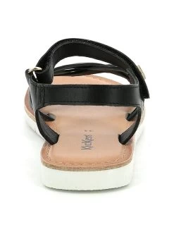 Kickers Leder-Sandalen "Betternew" In Schwarz/ Gold -Modeschuh Geschäft kickers leder sandalen betternew in schwarz gold 4