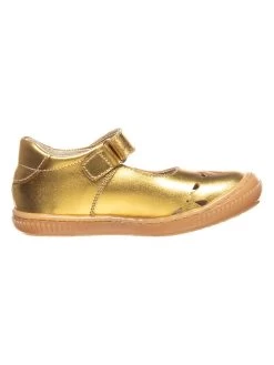 Leder-Spangenballerinas In Gold -Modeschuh Geschäft kmins leder spangenballerinas in gold 1