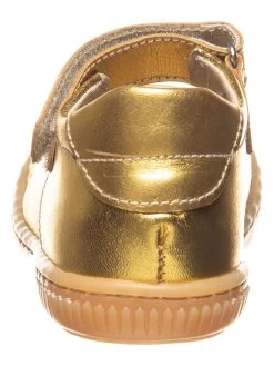 Leder-Spangenballerinas In Gold -Modeschuh Geschäft kmins leder spangenballerinas in gold 2
