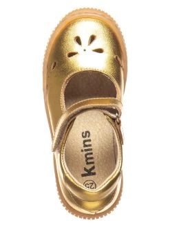 Leder-Spangenballerinas In Gold -Modeschuh Geschäft kmins leder spangenballerinas in gold 3