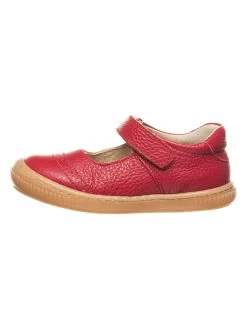 Leder-Spangenballerinas In Rot