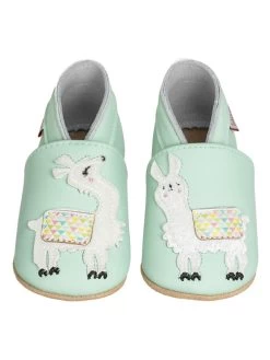 Leder-Krabbelschuhe "Lama" In Grün -Modeschuh Geschäft lait et miel leder krabbelschuhe lama in grun 1