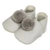 Leder-Krabbelschuhe "Pompons" In Grau -Modeschuh Geschäft lait et miel leder krabbelschuhe pompons in grau
