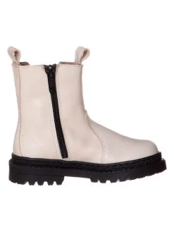 Leder-Chelsea-Boots In Weiß -Modeschuh Geschäft lamino leder chelsea boots in weiss 1