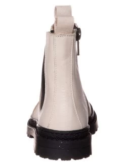 Leder-Chelsea-Boots In Weiß -Modeschuh Geschäft lamino leder chelsea boots in weiss 3