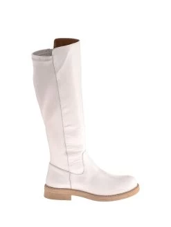 Leder-Stiefel In Weiß