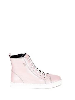 Leder-Sneakers In Rosa