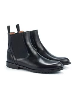 Leder-Chelsea-Boots "Catras" In Schwarz