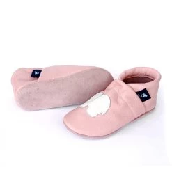 Hausschuhe / Lederpuschen Mit Elefant In Rosa / Weiß -Modeschuh Geschäft pantau its a small world hausschuhe lederpuschen mit elefant in rosa weiss 2