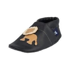 Hausschuhe / Lederpuschen Mit Löwe In Blau / Apricot -Modeschuh Geschäft pantau its a small world hausschuhe lederpuschen mit lowe in blau apricot 3