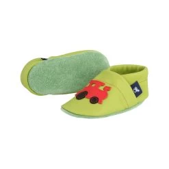 Krabbelschuhe / Lederpuschen Mit Lokomotive In Apfelgrün / Rot -Modeschuh Geschäft pantau its a small world krabbelschuhe lederpuschen mit lokomotive in apfelgrun rot 2