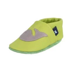 Krabbelschuhe / Lederpuschen Mit Wal In Apfelgrün / Grau -Modeschuh Geschäft pantau its a small world krabbelschuhe lederpuschen mit wal in apfelgrun grau 3