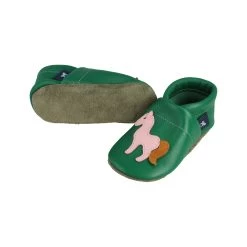 Lauflernschuhe / Lederpuschen Mit Pferd In Grün / Rosa -Modeschuh Geschäft pantau its a small world lauflernschuhe lederpuschen mit pferd in grun rosa 2