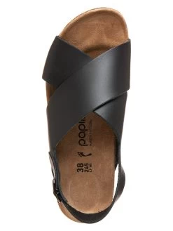 Leder-Keilsandaletten "Samira Ring-Buckle" In Schwarz - Weite S -Modeschuh Geschäft papillio leder keilsandaletten samira ring buckle in schwarz weite s 3