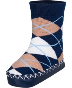 Playshoes Hüttenschuh Karo In Marine -Modeschuh Geschäft playshoes huttenschuh karo in marine 3