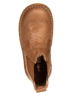 Pom Pom Leder-Chelsea-Boots In Hellbraun -Modeschuh Geschäft pom pom leder chelsea boots in hellbraun 3