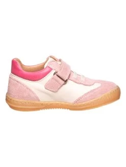 Pom Pom Leder-Sneakers In Rosa/ Weiß -Modeschuh Geschäft pom pom leder sneakers in rosa weiss 1