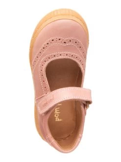 Pom Pom Leder-Spangenballerinas In Rosa -Modeschuh Geschäft pom pom leder spangenballerinas in rosa 3