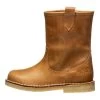 Pom Pom Leder-Winterboots In Camel