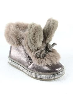 Winterboots In Grau/ Silber -Modeschuh Geschäft rock and joy winterboots in grau silber 1