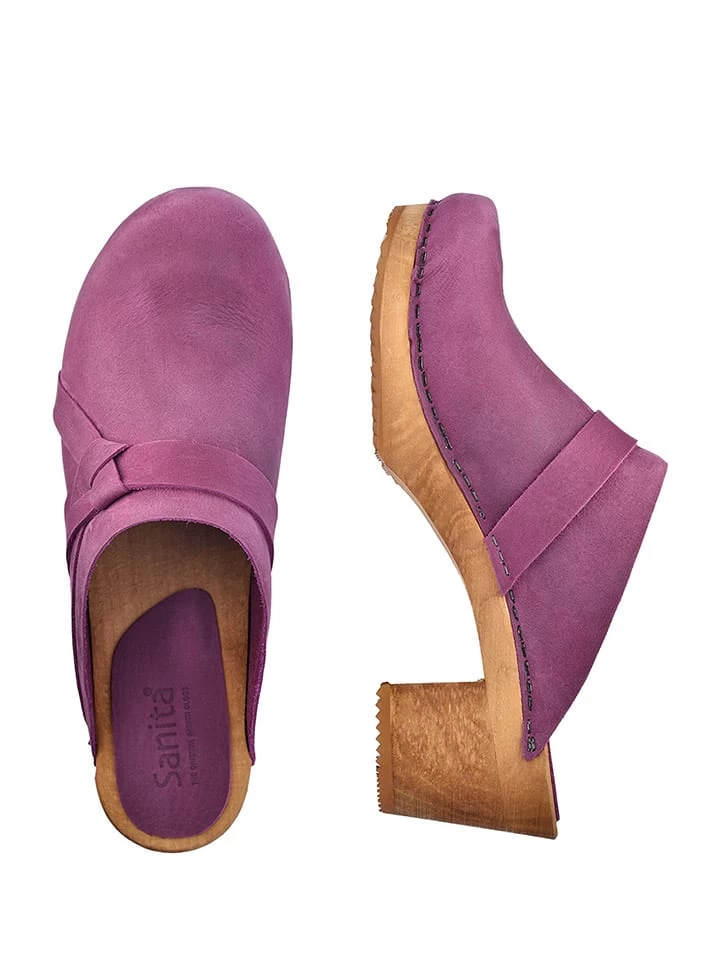 Sanita Leder-Clogs "Manuella Square" In Lila 4 Sanita Leder-Clogs "Manuella Square" In Lila – Bild 2