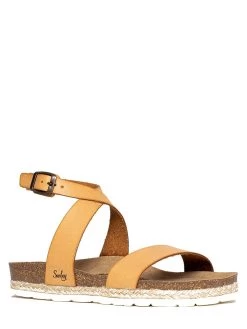 Leder-Sandalen "Dorado" In Hellbraun