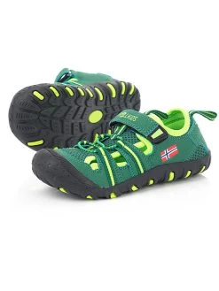 TROLLKIDS Halbsandalen "Sandefjord" In Grün/ Neongelb