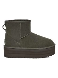 Ugg Lammfell-Boots "W Classic Mini Platform" In Dunkelgrün