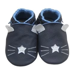 Baby Krabbelschuhe In Mit Ohren Dunkelblau