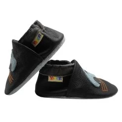 Leder-Krabbelschuhe "Auto" In Schwarz -Modeschuh Geschäft yalion leder krabbelschuhe auto in schwarz 4