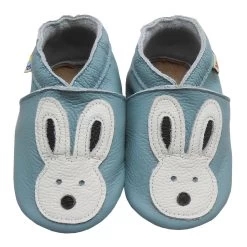 Leder-Krabbelschuhe "Hase" In Blau -Modeschuh Geschäft yalion leder krabbelschuhe hase in blau 1