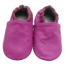 Leder-Krabbelschuhe In Dunkel Flieder